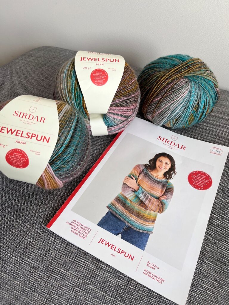 Sweater patter and balls of yarn